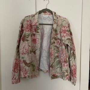 Light Pink Coldwater Creek Floral Jacket